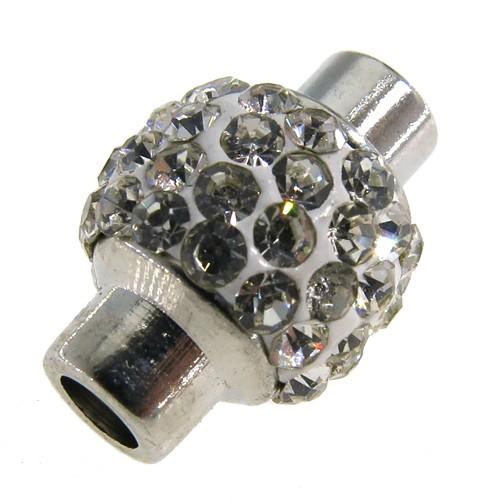 סוגר מגנט משובץ קריסטל 3 מ"מ ציפוי ניקל