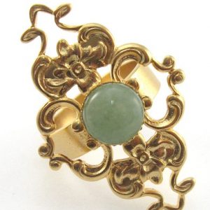 Filigree ring with Avanturine stone