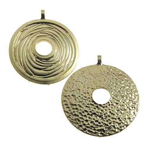 תליון עגול + חור באמצע M-0060 ציפויים שונים