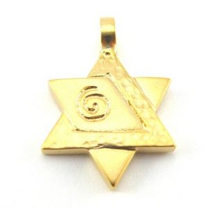 תליון מגן דוד מעוטר 20x27 מ"מ