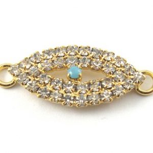 Eye rhinstone element with 2 loops