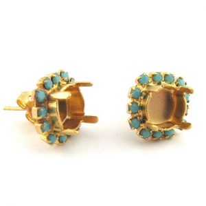 Stud earrings with rhinstone chain 39SS