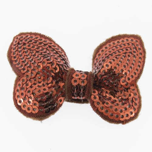 אפליקציית פפיון חום מבד+פייטים 60x34 מ"מ