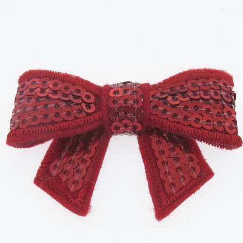 אפליקציית פפיון אדום מבד+פייטים 6x3 ס"מ