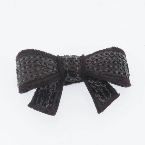 אפליקציית פפיון קפה מבד+פייטים 6x3 ס"מ