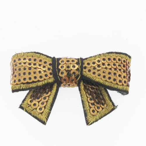 אפליקציית פפיון זהב מבד+פייטים 6x3 ס"מ