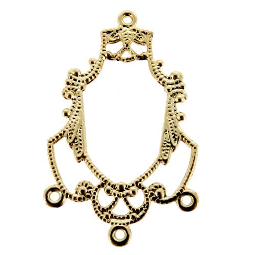 תליון פיליגרן+4 לולאות 27.50x11 מ"מ