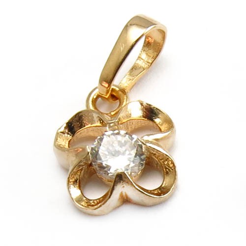 תליון בצורת פרח חלול + קריסטל 15x8.70 מ"מ