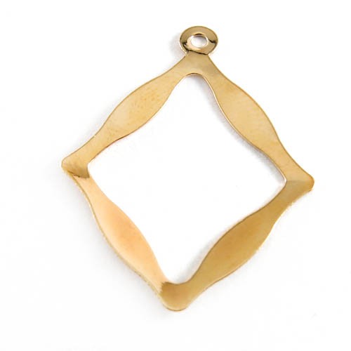 תליון מעויין גלי חלול 28x21.50 מ"מ