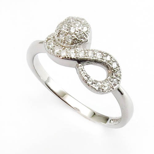 טבעת כסף S + שבבי קריסטלים 17 מ"מ