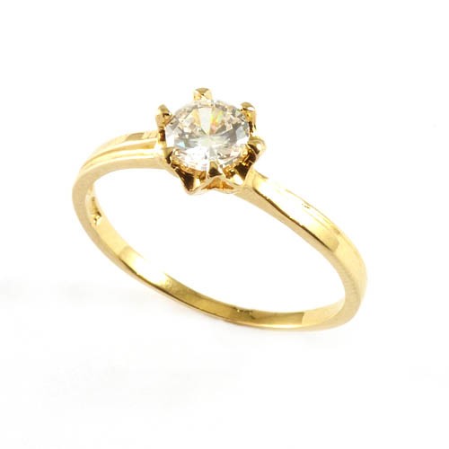 טבעת דקה + אבן 18 מ"מ