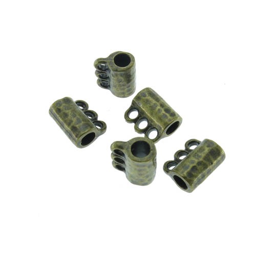 תליון - חרוז צינור + 3 לולאות 12.30x10.40 מ"מ