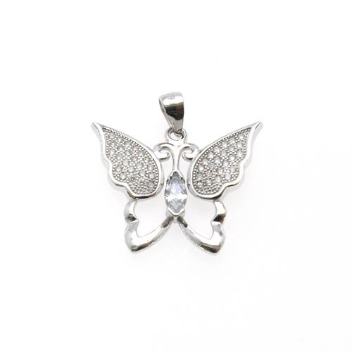 תליון פרפר משובץ בקריסטלים+מרקיזה 19.50x24.10  מ"מ