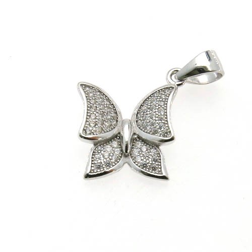 תליון פרפר משובץ בקריסטלים 13.70x13.70 מ"מ