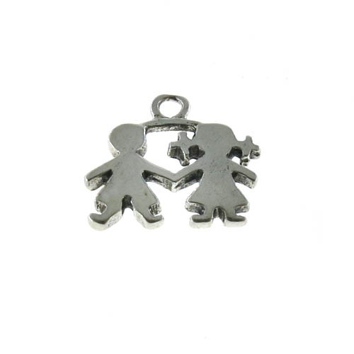 תליון בן ובת מחוברים 16.15x16.15 מ"מ