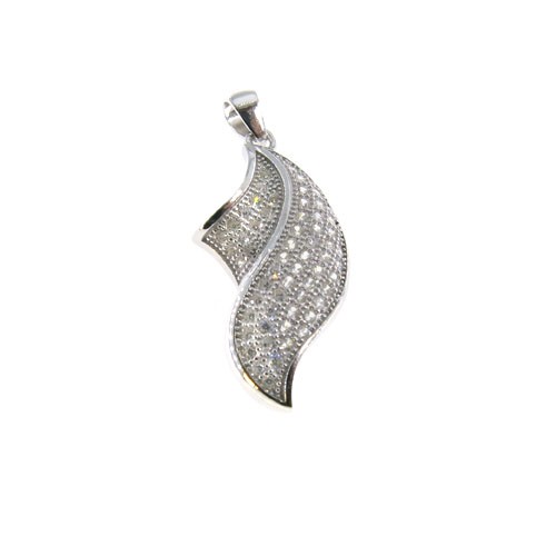 תליון 2 עלי כותרת משובץ בקריסטלים 25.50x12.65 מ"מ