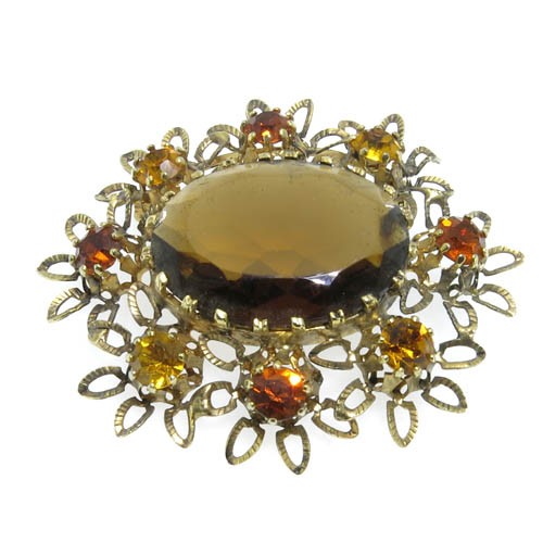 סיכת פרח אובלית מרהיבה 59.30x51 מ"מ