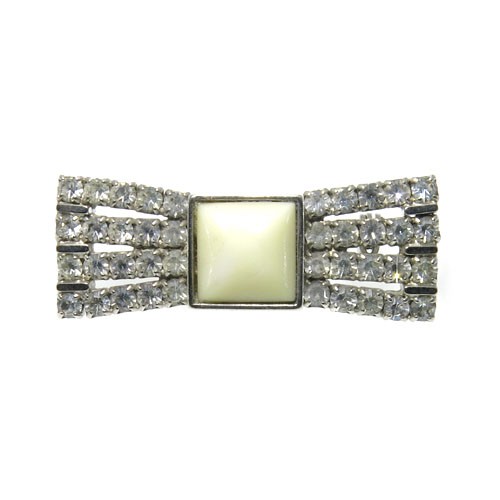 סיכת בגד בצורת פפיון משובץ 36x14 מ"מ