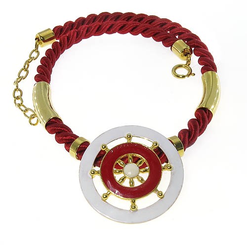 שרשרת חוט מלופף 42 ס"מ+תליון עוגן 34.40x34.40 מ"מ