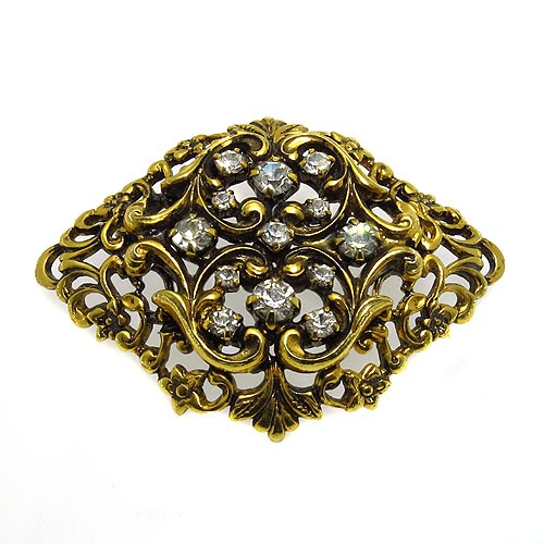 סיכת בגד מפוארת ומשובצת 52x39.40 מ"מ