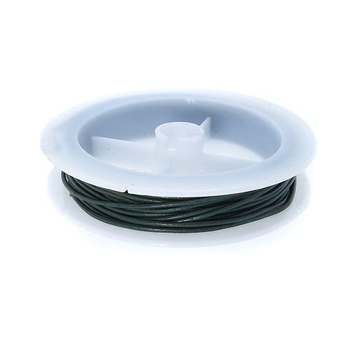 חוט עור עגול הודי 1.2 מ"מ, צבע ירוק 5 מטר