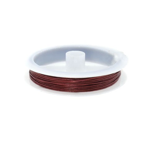 חוט עור עגול הודי 1.2 מ"מ, צבע נחושת מבריקה 5 מטר