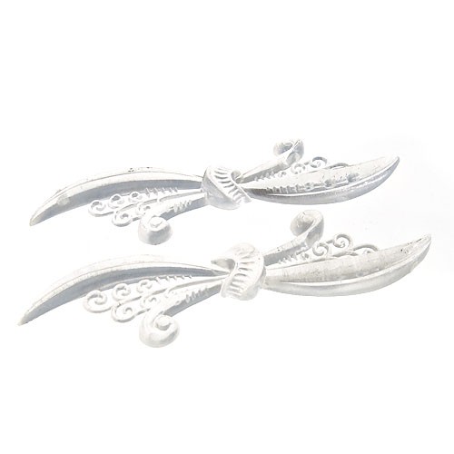 אלמנט בצורת פפיון מפלסטיק בצבע שקוף 75.45x19 מ"מ