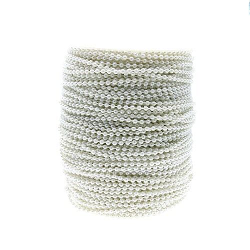חרוזי MOT עגולים 3 מ"מ, צבע לבן פנינה, 1 מטר