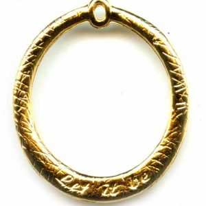 תליון אובל חלול 35x40ממ